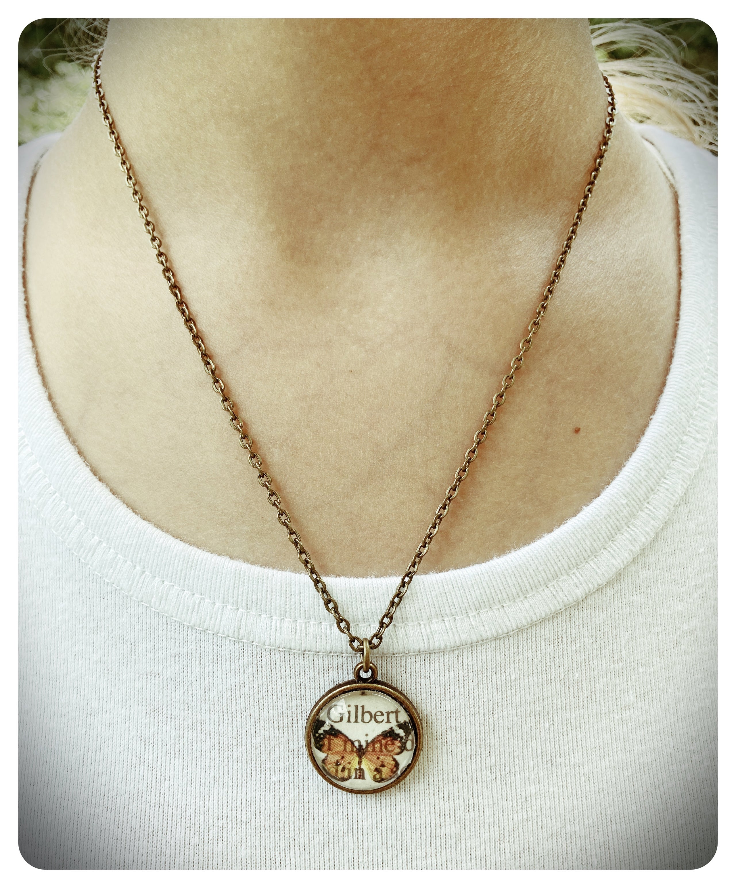 Anne of Green Gables Butterfly Medium Necklace Marshall and Rose
